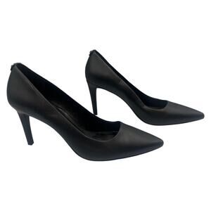 Michael Kors MK Flex Pumps Black Leather Pointed Toe Stiletto Womens 8 M